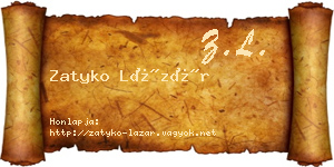 Zatyko Lázár névjegykártya